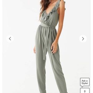 Brand new Sage color jumpsuit